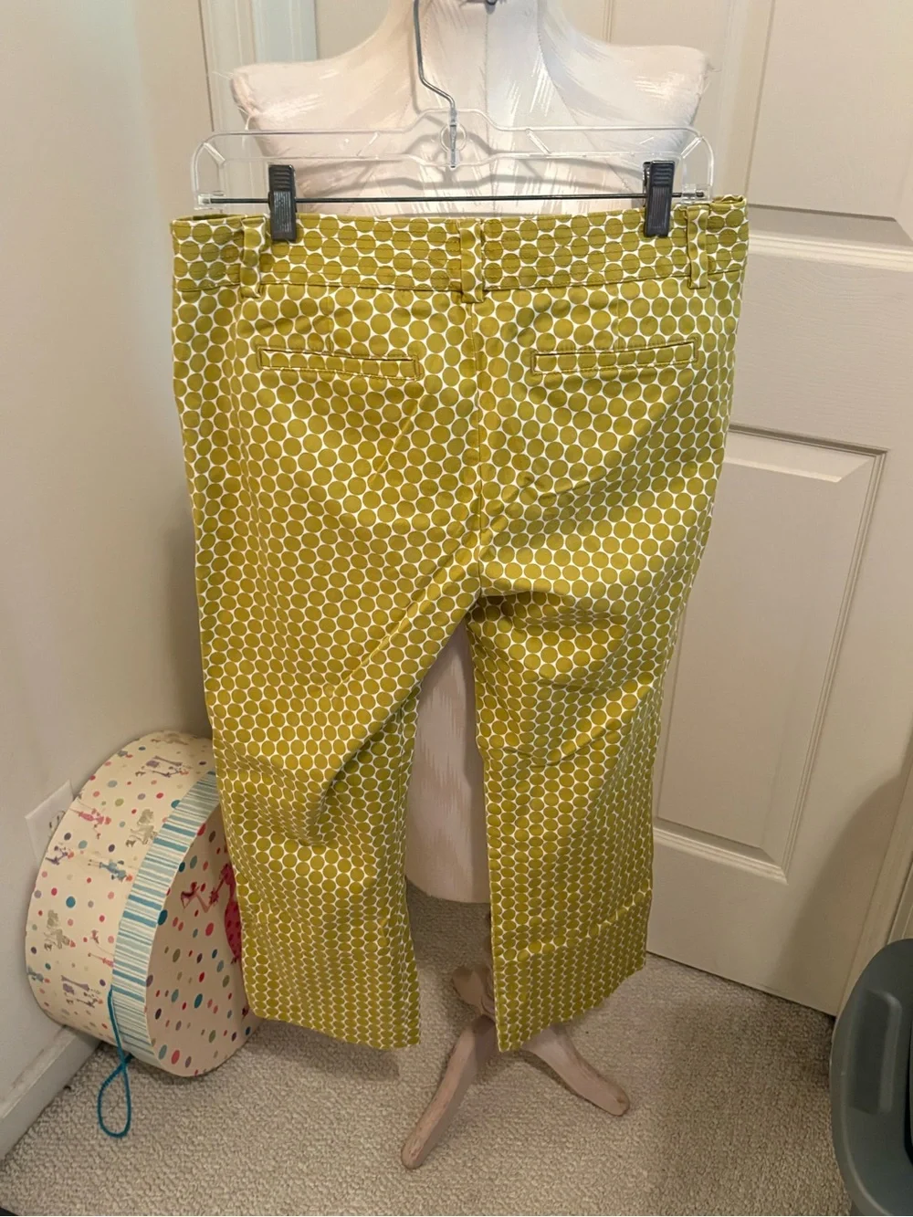 J. Crew Yellow Geometric Cropped Pants size 8 fashion show item city fit